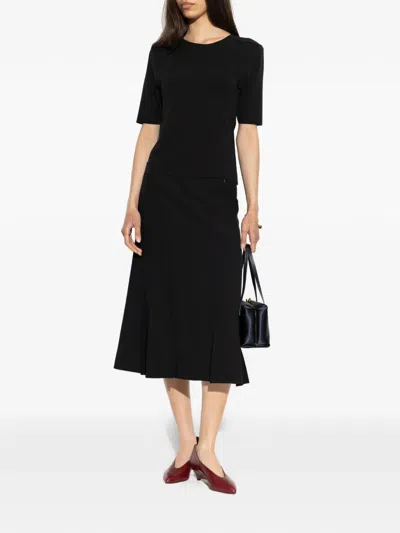 Jil Sander Back Slit T-shirt In Black