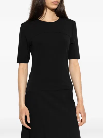 Jil Sander Back Slit T-shirt In Black