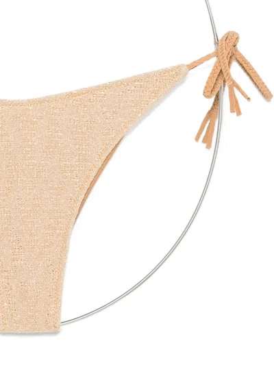 Cotazur Metallic-effect Triangle Bikini In Neutral