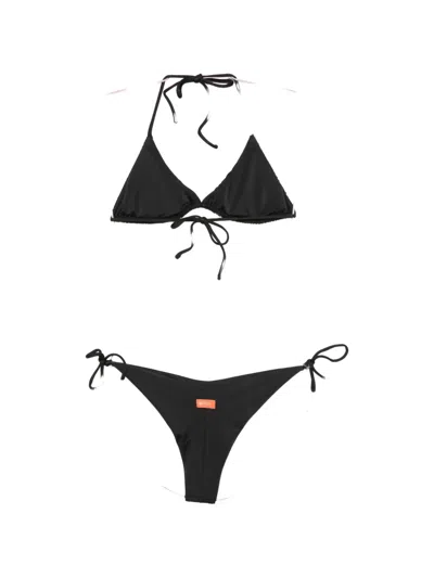 Cotazur Bead-embellished Triangle Bikini In Black