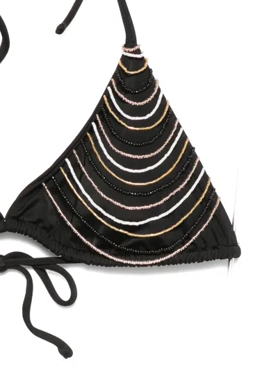 Cotazur Bead-embellished Triangle Bikini In Black