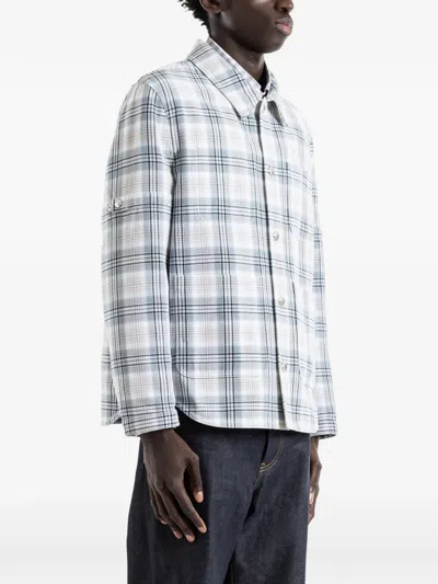 Thom Browne Plaid Armband Cotton Blend Utility Jacket In White