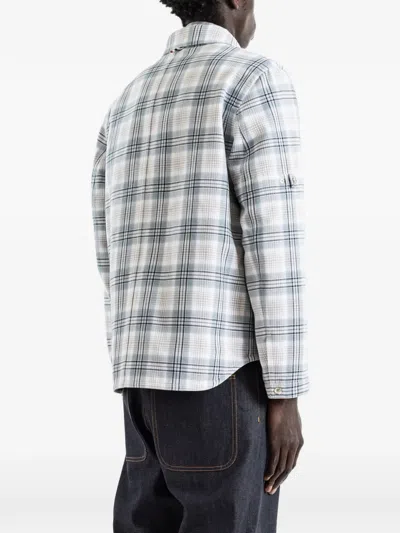 Thom Browne Plaid Armband Cotton Blend Utility Jacket In White