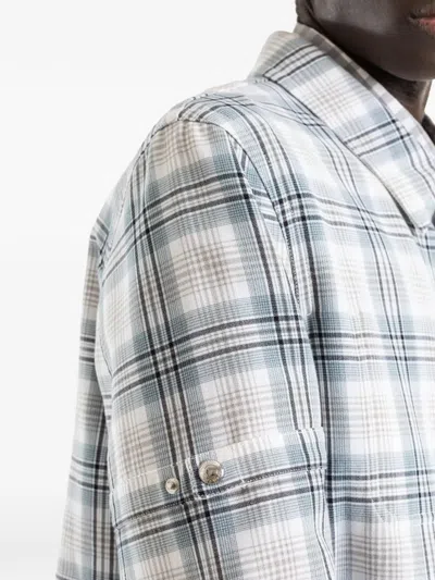 Thom Browne Plaid Armband Cotton Blend Utility Jacket In White