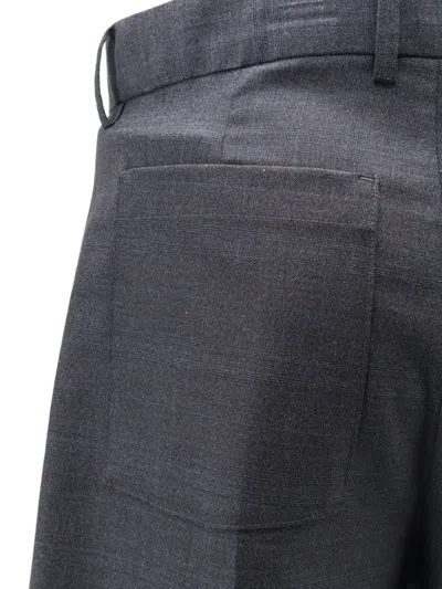 Dunst Pleated Check Wool Blend Bermuda Shorts In Blue