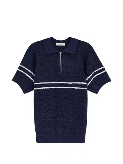 Dunst Half-zip Cotton Blend Sweater In Blue