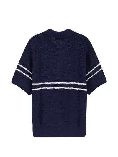 Dunst Half-zip Cotton Blend Sweater In Blue