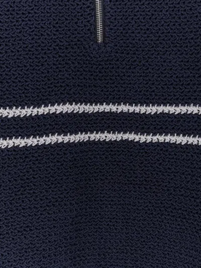 Dunst Half-zip Cotton Blend Sweater In Blue