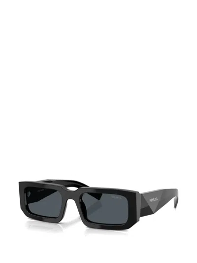 Prada Womens Black Pr 06ys Rectangle-frame Acetate Sunglasses In Black