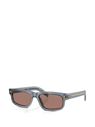 Prada 57mm Rectangular Sunglasses In Blue