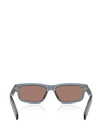 Prada 57mm Rectangular Sunglasses In Blue