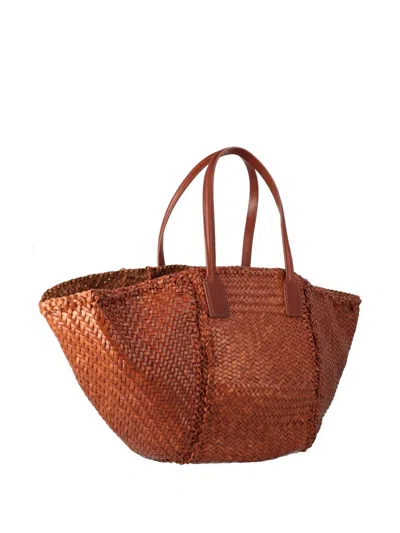 Dragon Diffusion Teresa Rectangular Tote Bag Dual Handles In Brown