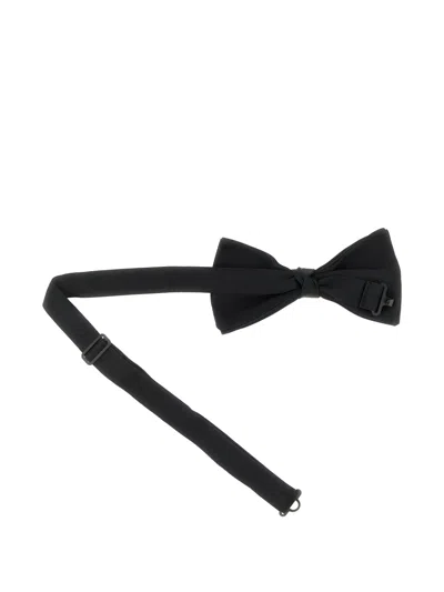 Valentino Black Solid Bowties In Black
