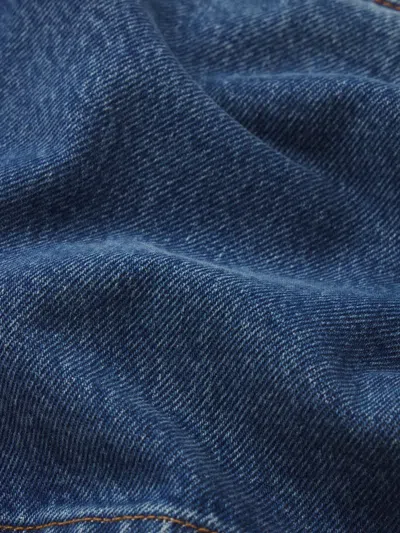 Frame Button-embellished Patch-pocket Shorts In Blue
