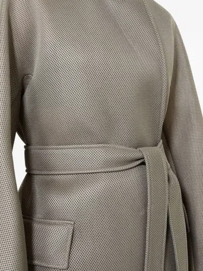 Max Mara Oversized Coat In Jersey Mesh In Gray