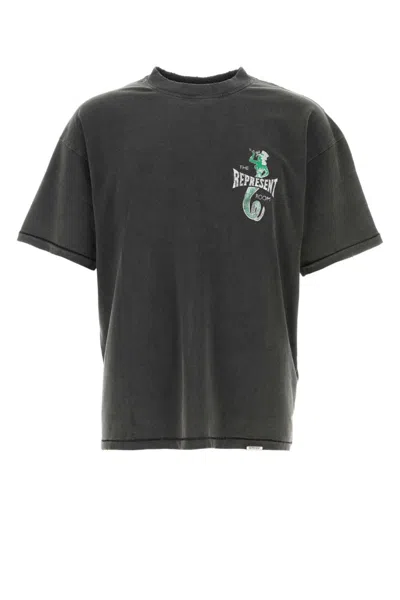 Represent Dark Grey Graphic T-shirt In Black