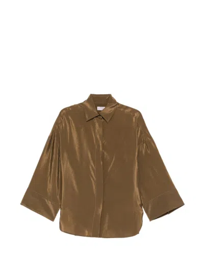 Alberto Biani Brown Regular Solid Shirt In Brown