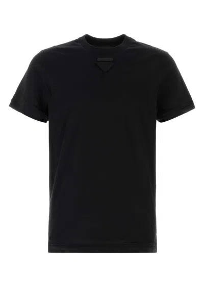 Prada Black Crew Neck T-shirt In Black