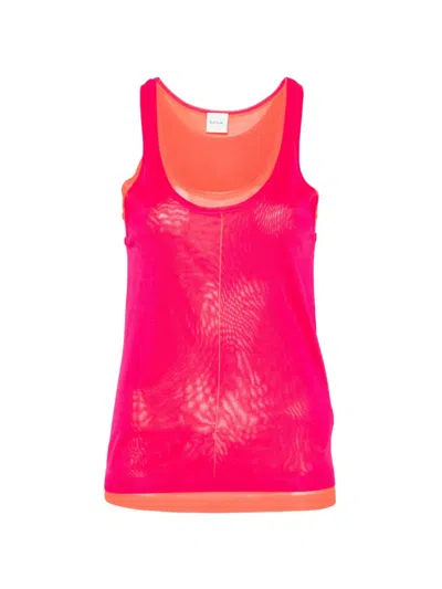 Paul Smith Pink Scoop Neck Layered Tank Top In Multi