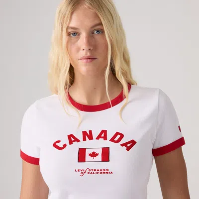 Levi's Canada Mini Ringer Tee T-shirt In White