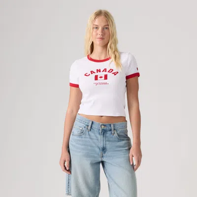 Levi's Canada Mini Ringer Tee T-shirt In White