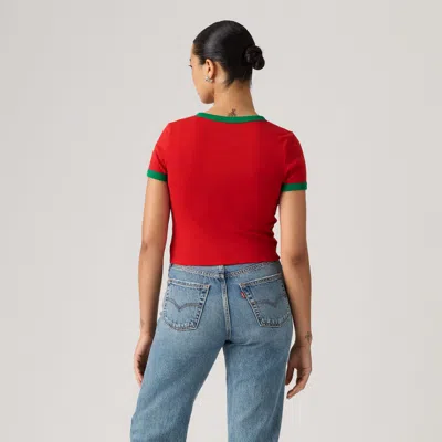 Levi's Morocco Mini Ringer Tee T-shirt In Red