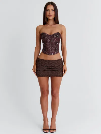 Outcast Mesma Corset Top Chocolate In Multi