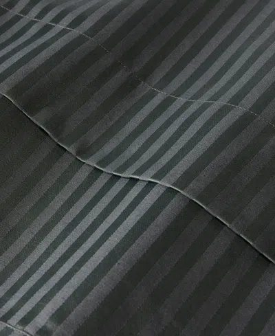 Macy's Dobby Stripe 200-thread Count Cotton Blend 4-pc. Sheet Set, King In Gray