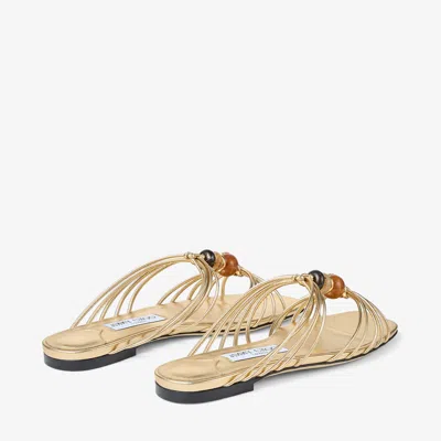 Jimmy Choo Lova Bead-embellished Sandals In Gold