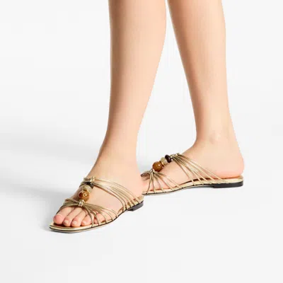 Jimmy Choo Lova Bead-embellished Sandals In Gold