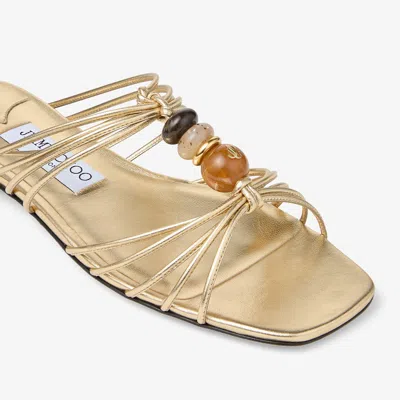 Jimmy Choo Lova Bead-embellished Sandals In Gold