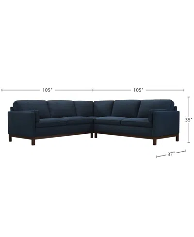 Macy's Virton 3-piece Fabric L-shape Sectional Sofa In Blue