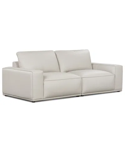 Macy's Paitlyn 2-piece Leather Sofa In Brown