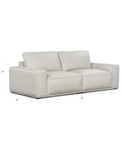 Macy's Paitlyn 2-piece Leather Sofa In Brown
