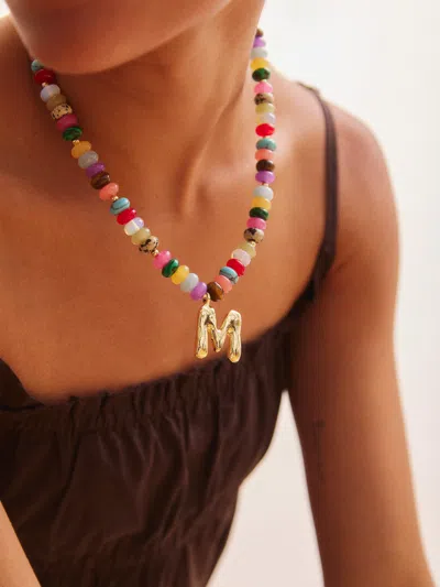 Baublebar Semi-precious Bubble Initial Necklace In Multi