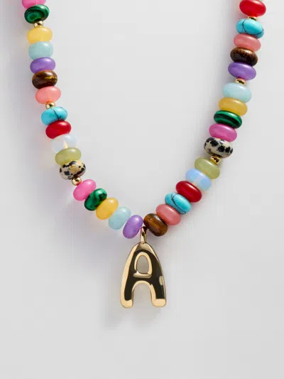 Baublebar Semi-precious Bubble Initial Necklace In Multi