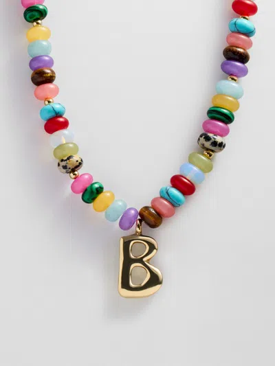 Baublebar Semi-precious Bubble Initial Necklace In Multi