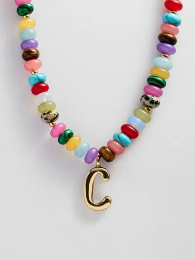Baublebar Semi-precious Bubble Initial Necklace In Multi