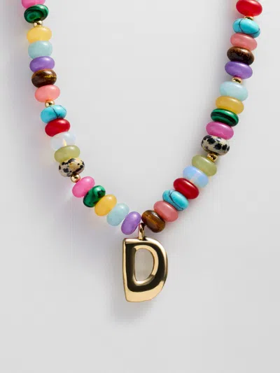 Baublebar Semi-precious Bubble Initial Necklace In Multi