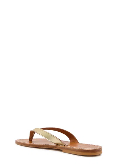 Kjacques Torino Metallic Leather Flip Flops In Multi