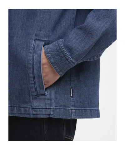 Barbour Aickmen Textured Denim Overshirt In Blue