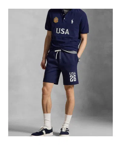 Polo Ralph Lauren Classic Fit Usa Polo Shirt In Newport Navy In Blue