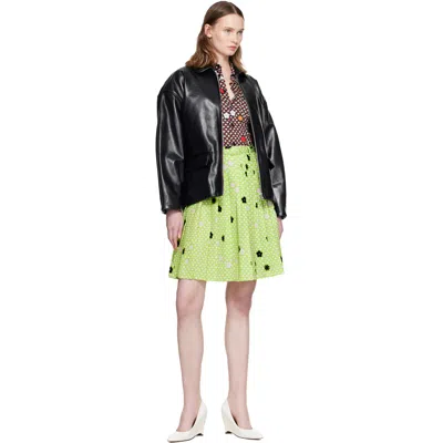 Marni Black Pointed Collar Leather Jacket In Black
