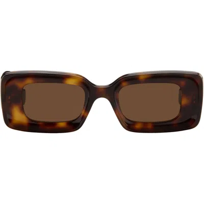 Loewe Brown Rectangular Sunglasses In Brown