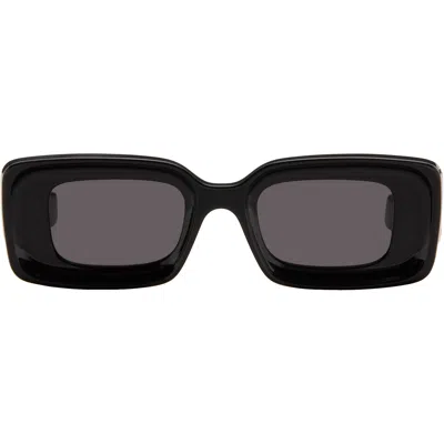 Loewe Black Rectangular Sunglasses In Black