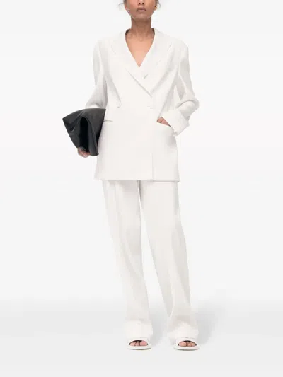 Another Tomorrow Double-breasted Blazer In White