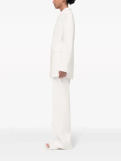 Another Tomorrow Double-breasted Blazer In White