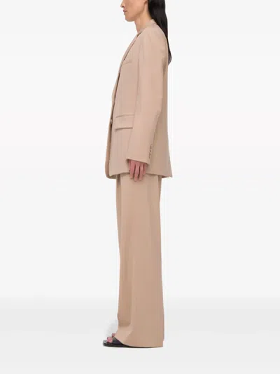 Another Tomorrow Oversized Virgin Wool Blazer In Khaki