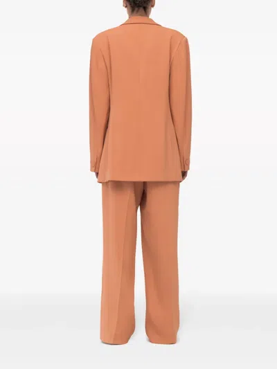 Another Tomorrow Double-breasted Peak-lapel Blazer In Orange