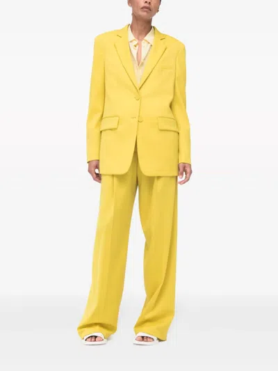 Another Tomorrow Single-breasted Blazer In Yellow